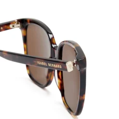Isabel Bernard La Villette Raison bruin tortoise vierkante zonnebril met bruine glazen New