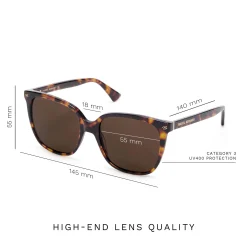 Isabel Bernard La Villette Raison bruin tortoise vierkante zonnebril met bruine glazen New
