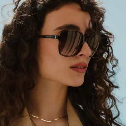 Isabel Bernard La Villette Rene bruin tortoise vierkante zonnebril met bruine gradient glazen Cheap