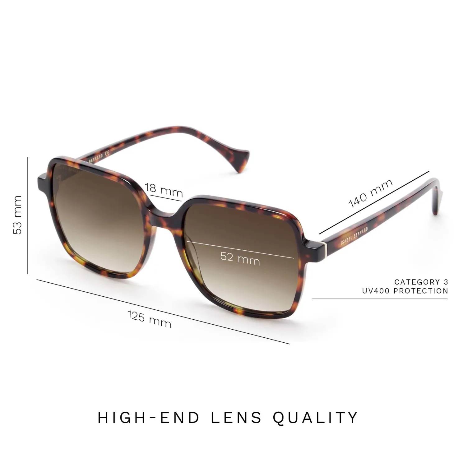 Isabel Bernard La Villette Rene bruin tortoise vierkante zonnebril met bruine gradient glazen Cheap