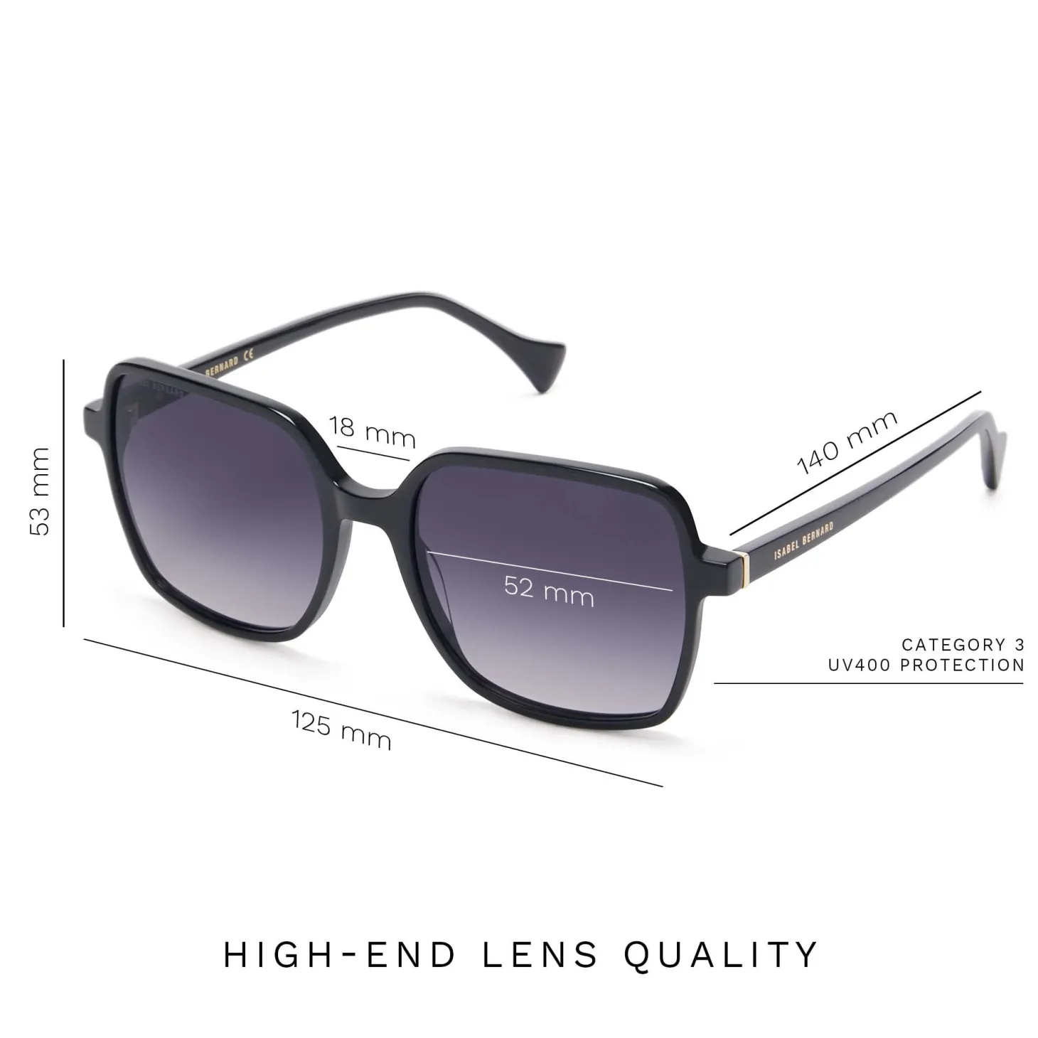 Isabel Bernard La Villette Rene zwarte vierkante zonnebril met zwarte gradient glazen Flash Sale