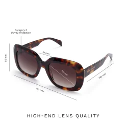 Isabel Bernard La Villette Rive bruin tortoise vierkante zonnebril met bruine glazen Clearance