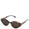 Isabel Bernard La Villette Rosaire bruin tortoise ovale zonnebril met bruine glazen Hot