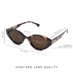 Isabel Bernard La Villette Rosaire bruin tortoise ovale zonnebril met bruine glazen Hot