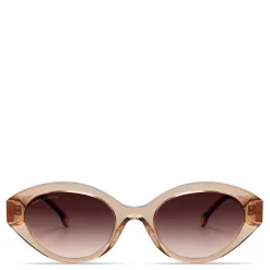 Isabel Bernard La Villette Rosaire transparant beige ovale zonnebril met bruine gradient glazen New