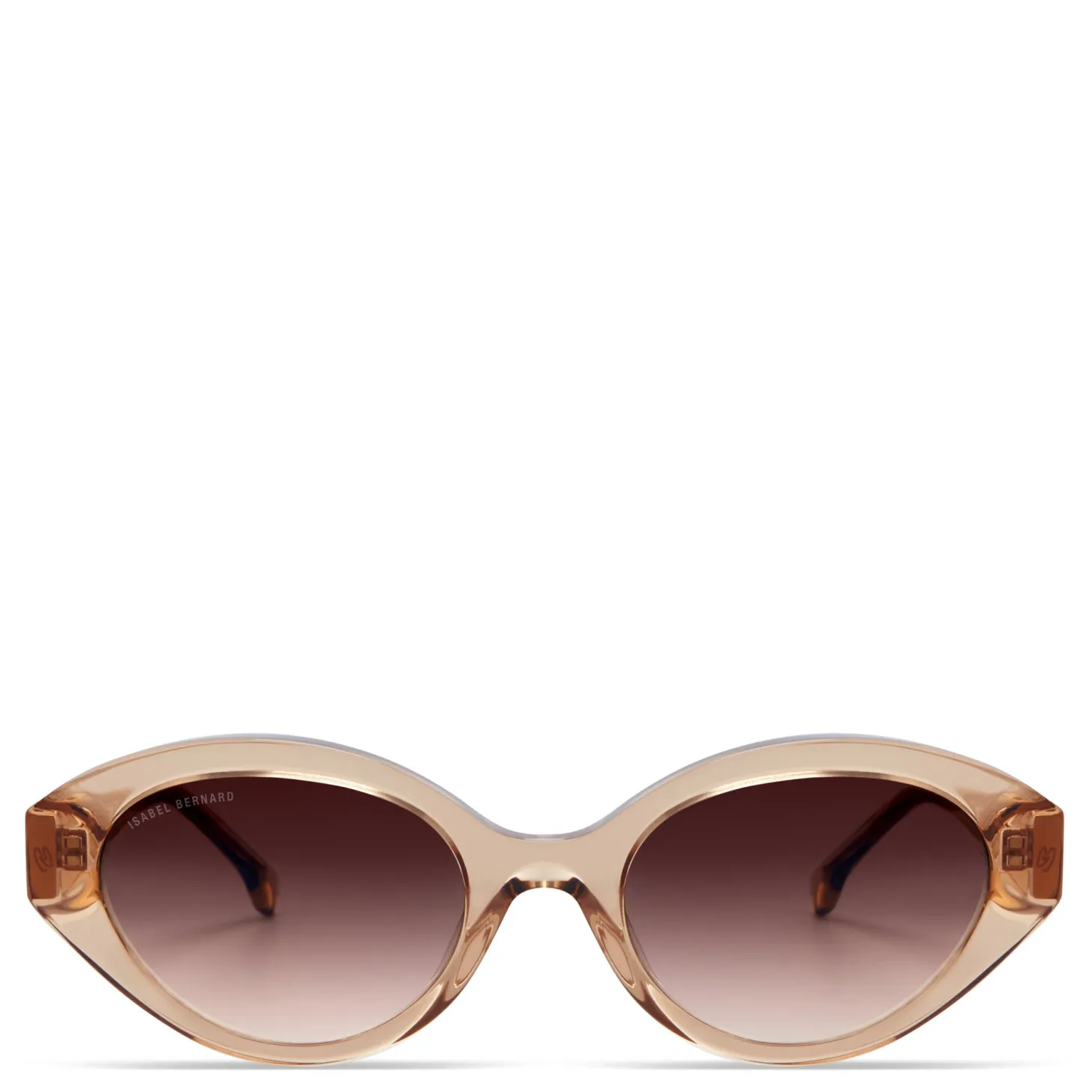 Isabel Bernard La Villette Rosaire transparant beige ovale zonnebril met bruine gradient glazen New