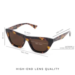 Isabel Bernard La Villette Roselin bruin tortoise cat eye zonnebril met bruine glazen Best Sale