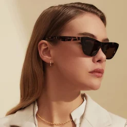 Isabel Bernard La Villette Roselin bruin tortoise cat eye zonnebril met bruine glazen Outlet