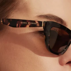 Isabel Bernard La Villette Roselin bruin tortoise cat eye zonnebril met bruine glazen Outlet