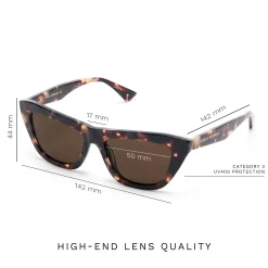 Isabel Bernard La Villette Roselin bruin tortoise cat eye zonnebril met bruine glazen Outlet