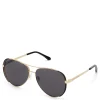 Isabel Bernard La Villette Roxanne goudkleurige aviator zonnebril met zwarte glazen Outlet