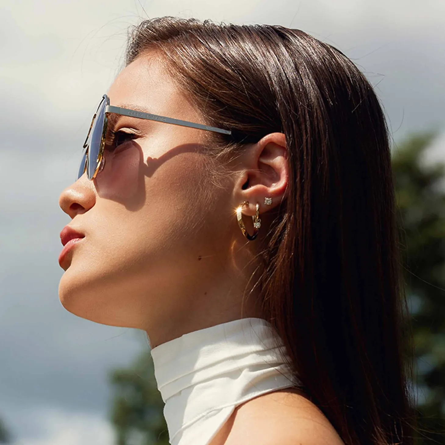 Isabel Bernard La Villette Roxanne goudkleurige aviator zonnebril met zwarte glazen Outlet