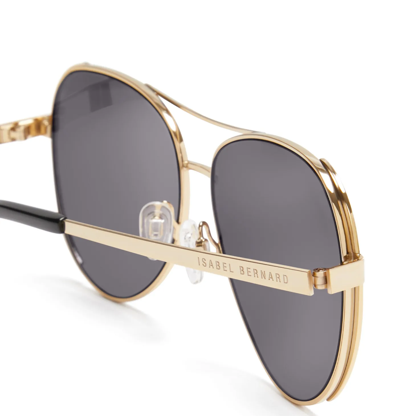 Isabel Bernard La Villette Roxanne goudkleurige aviator zonnebril met zwarte glazen Outlet