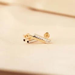 Isabel Bernard Le Marais Alice 14 karaat gouden oorknoppen met diamond cut Online
