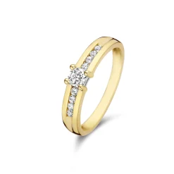 Isabel Bernard Le Marais Estee 14 karaat gouden ring met zirkonia steentjes Online