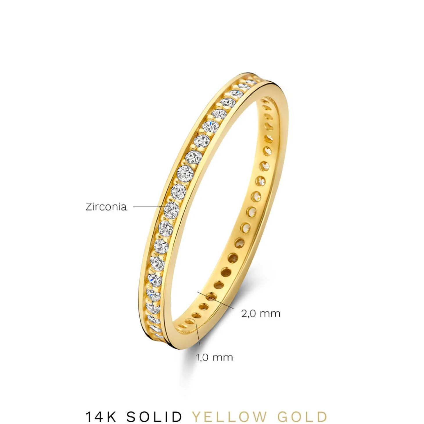 Isabel Bernard Le Marais Merle 14 karaat gouden ring met zirkonia steentjes Store