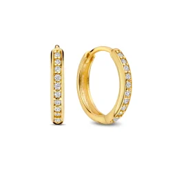 Isabel Bernard Le Marais Merle 14 karaat gouden creolen met zirkonia (10 mm) Cheap