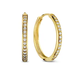 Isabel Bernard Le Marais Merle 14 karaat gouden creolen met zirkonia (15.5 mm) Shop