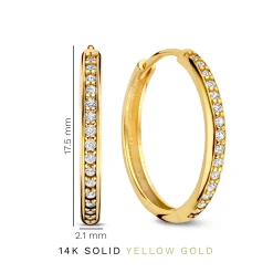 Isabel Bernard Le Marais Merle 14 karaat gouden creolen met zirkonia (15.5 mm) Shop