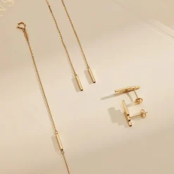 Isabel Bernard Le Marais Rosalie 14 karaat gouden doortrek oorbellen met staafje Flash Sale