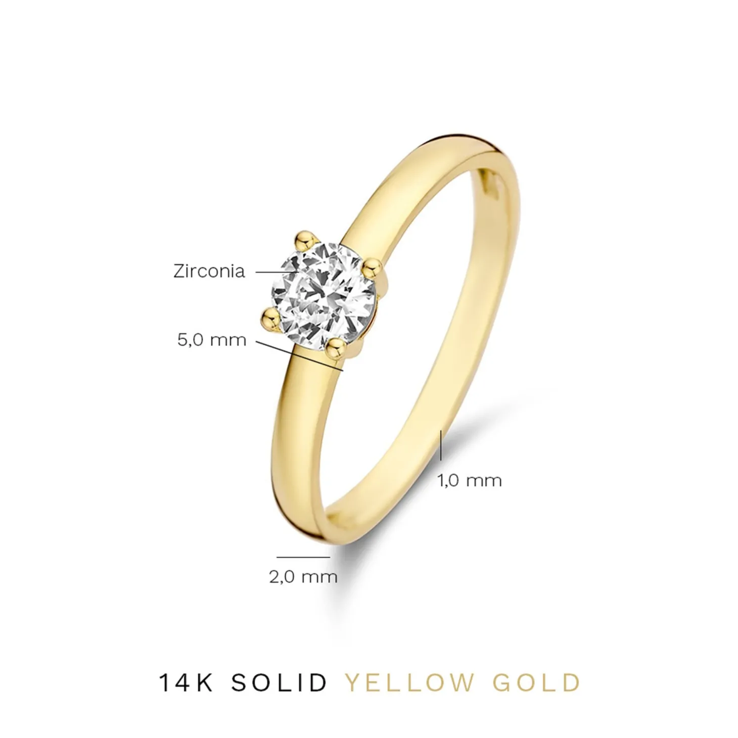 Isabel Bernard Le Marais Soleil 14 karaat gouden ring met zirkonia steen Best