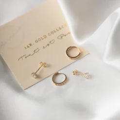Isabel Bernard Le Marais Tiphaine 14 karaat gouden creolen met zirkonia steentjes Store