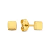 Isabel Bernard Monceau Gabrielle 14 karaat gouden vierkante oorknoppen Store