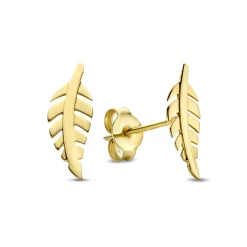 Isabel Bernard Monceau Giselle 14 karaat gouden oorknoppen met veertje Flash Sale