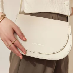 Isabel Bernard Montmartre Madelon crème leren crossbody tas van natuurleer Flash Sale