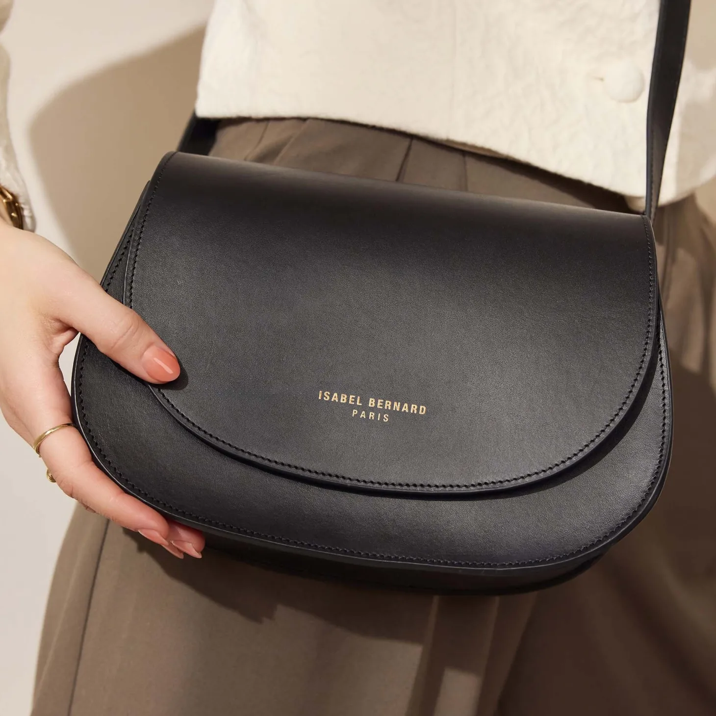 Isabel Bernard Montmartre Madelon zwarte leren crossbody tas van natuurleer Fashion