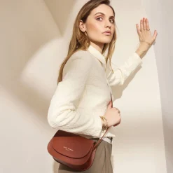 Isabel Bernard Montmartre Manon cognac leren crossbody tas van natuurleer Clearance
