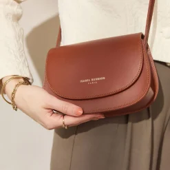 Isabel Bernard Montmartre Manon cognac leren crossbody tas van natuurleer Clearance