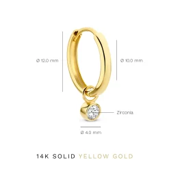 Isabel Bernard Rivoli Aélys 14 karaat gouden creolen met zirkonia steentje Flash Sale