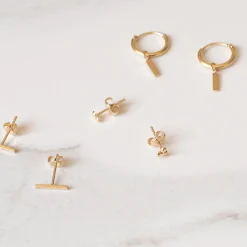 Isabel Bernard Rivoli Claire 14 karaat gouden oorknoppen Cheap