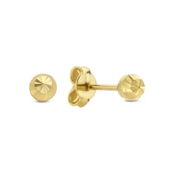 Isabel Bernard Rivoli Demi 14 karaat gouden oorknoppen met diamond cut Best