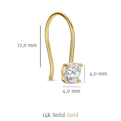 Isabel Bernard Rivoli Elise 14 karaat gouden oorhangers met zirkonia steentje Fashion