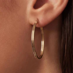 Isabel Bernard Rivoli Flori 14 karaat gouden creolen (32 mm) Clearance