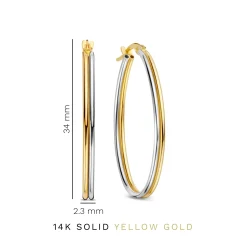 Isabel Bernard Rivoli Flori 14 karaat gouden creolen (32 mm) Clearance