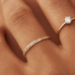 Isabel Bernard Rivoli Laura 14 karaat gouden ring met diamond cut Best Sale