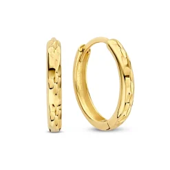 Isabel Bernard Rivoli Laura 14 karaat gouden creolen met diamond cut Clearance