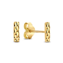 Isabel Bernard Rivoli Laura 14 karaat gouden oorknoppen met diamond cut Shop
