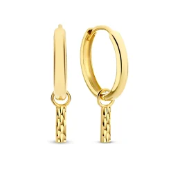 Isabel Bernard Rivoli Laura 14 karaat gouden creolen met diamond cut staafje Sale