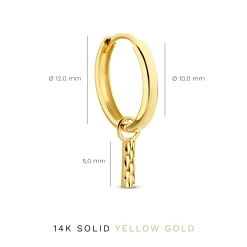 Isabel Bernard Rivoli Laura 14 karaat gouden creolen met diamond cut staafje Sale