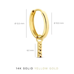 Isabel Bernard Rivoli Laura 14 karaat gouden creolen met diamond cut staafje Online
