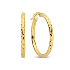 Isabel Bernard Rivoli Laura 14 karaat gouden creolen met diamond cut Online