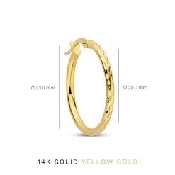 Isabel Bernard Rivoli Laura 14 karaat gouden creolen met diamond cut Online
