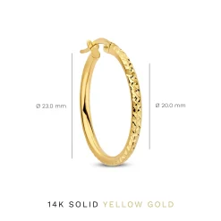 Isabel Bernard Rivoli Laura 14 karaat gouden creolen met diamond cut New