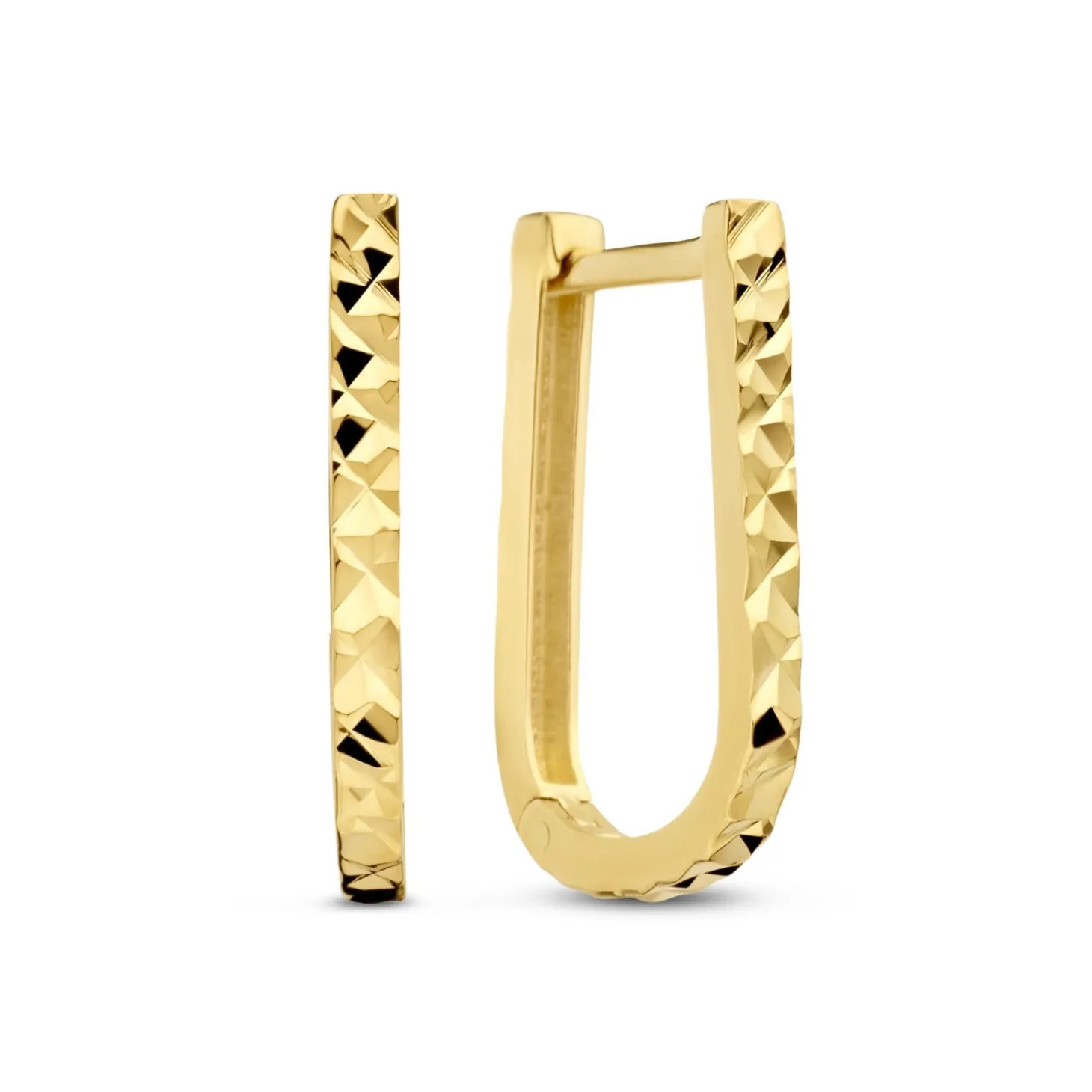 Isabel Bernard Rivoli Laura 14 karaat gouden oorhangers met diamond cut Flash Sale