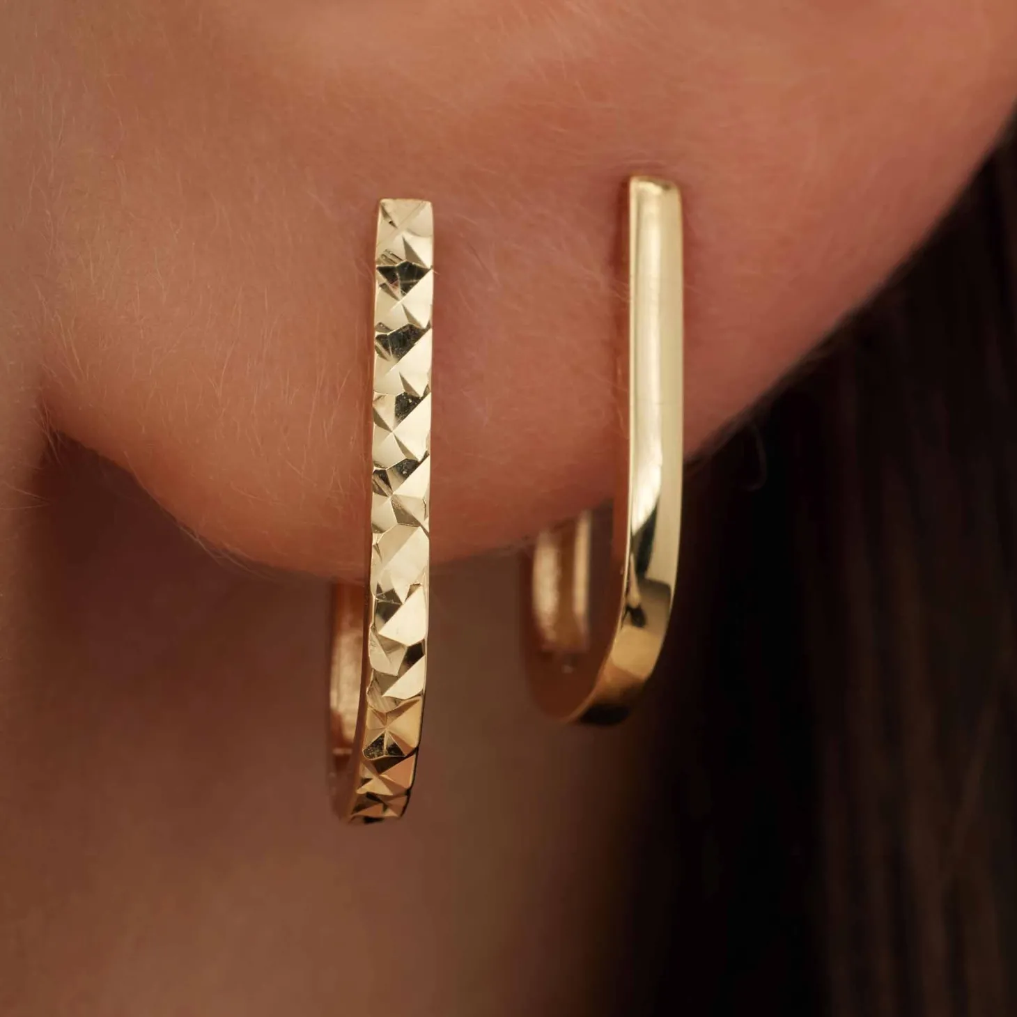 Isabel Bernard Rivoli Laura 14 karaat gouden oorhangers met diamond cut Flash Sale