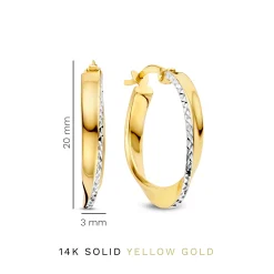 Isabel Bernard Rivoli Laura 14 karaat gouden creolen met diamond cut (15.5 mm) Flash Sale